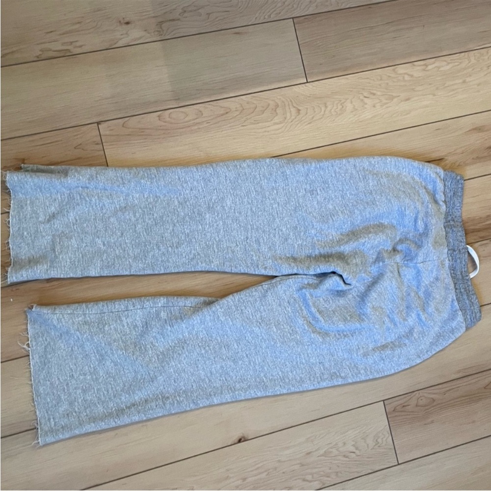 Sundry Gray Cropped Ankle Pants with Drawstring Waist distressed hem 0 Xs - Picture 4 of 5